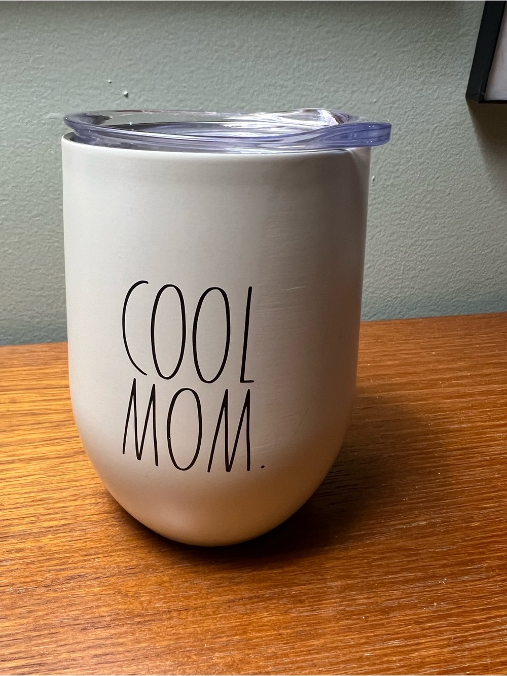 Rae Dunn  Wine Tumbler 12 Oz Insulated Stainless Steel Lid “Cool Mom”